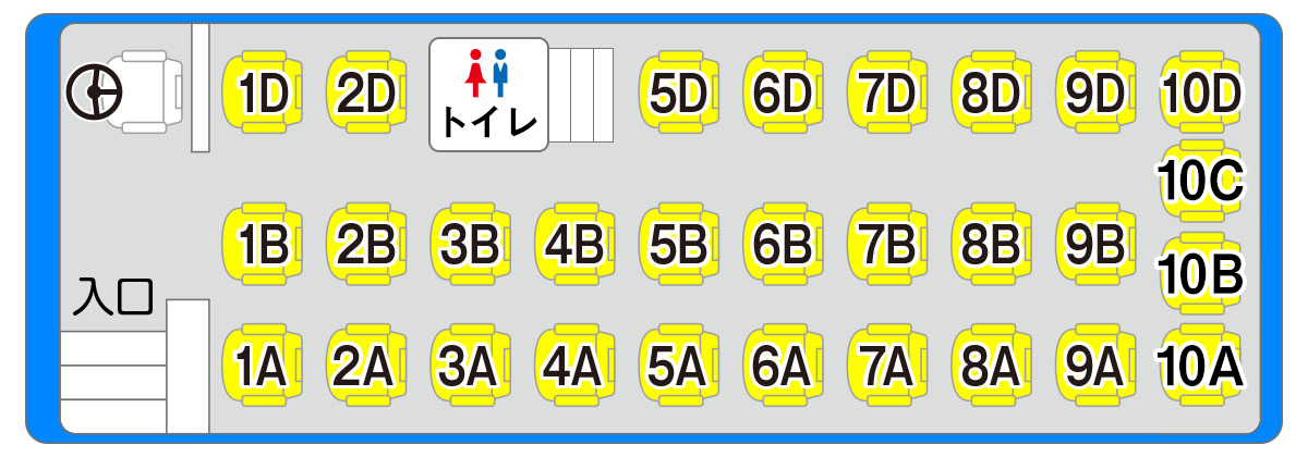 座席配置図中央トイレ