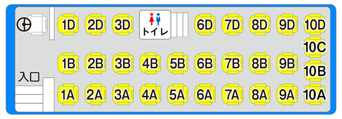 座席配置図 座席配置図中央トイレ